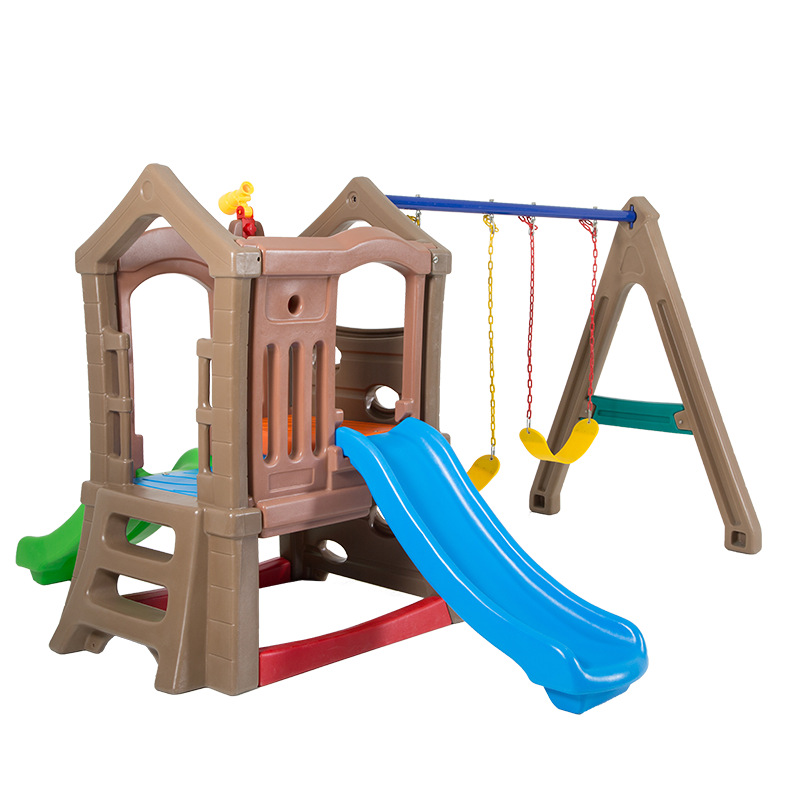 Kids Outdoor Swing And Slide - Aire de jeux à Double glissière