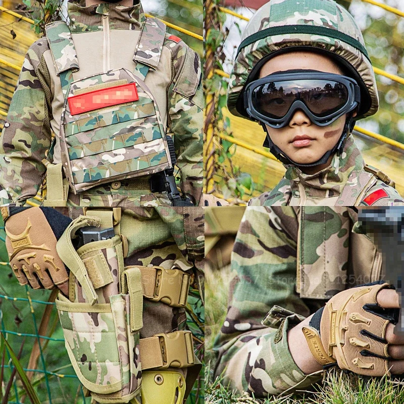 Kids Outdoor Vest - Combinaison de Camouflage tactique pour enfants,