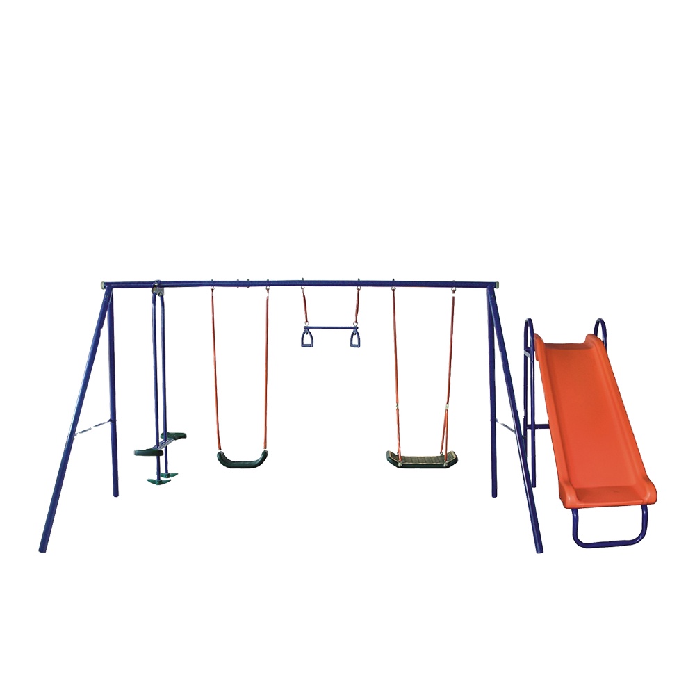 Kids Outdoor Swing And Slide - Ensemble de balançoire et toboggan pour