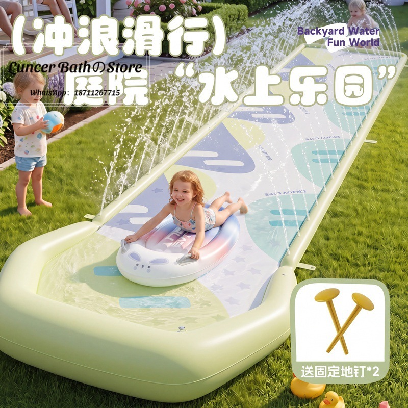 Outdoor Children'S Park - Toboggan aquatique transfrontalier en PVC, toboggan