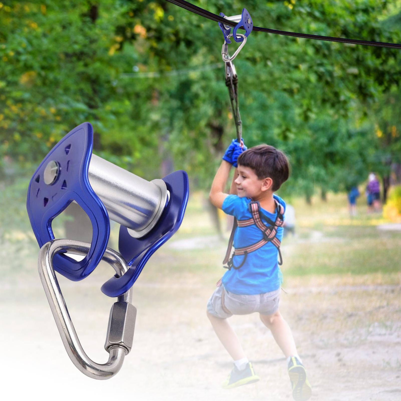 Kids Outdoor Zipline - Kit de zipline robuste avec chariot
