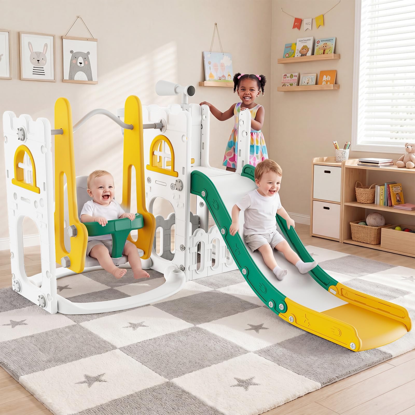 Kids Outdoor Slide - Ensemble de jeux 7 en 1