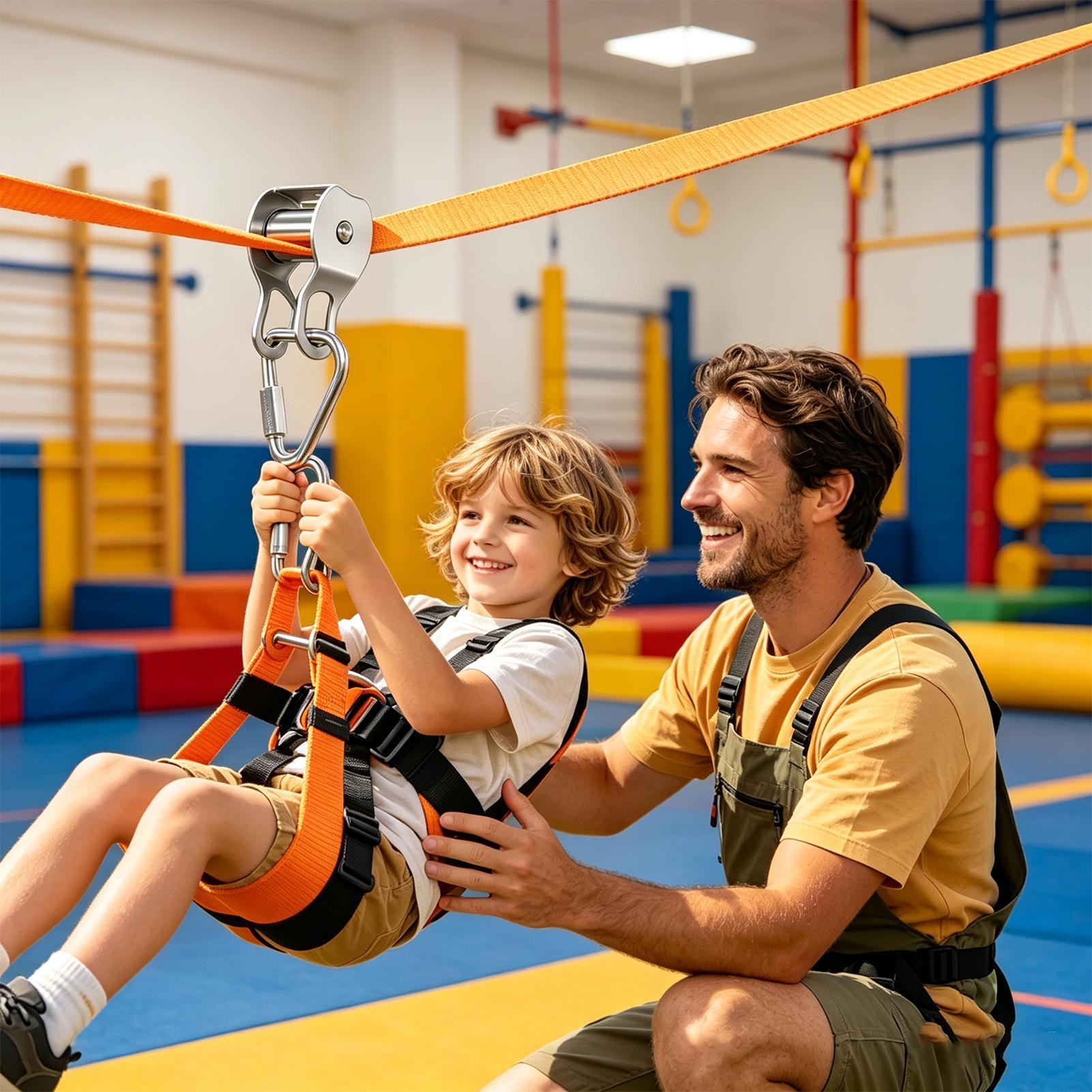 Kids Outdoor Zipline - Tiroir de glisse zippé pour enfants,