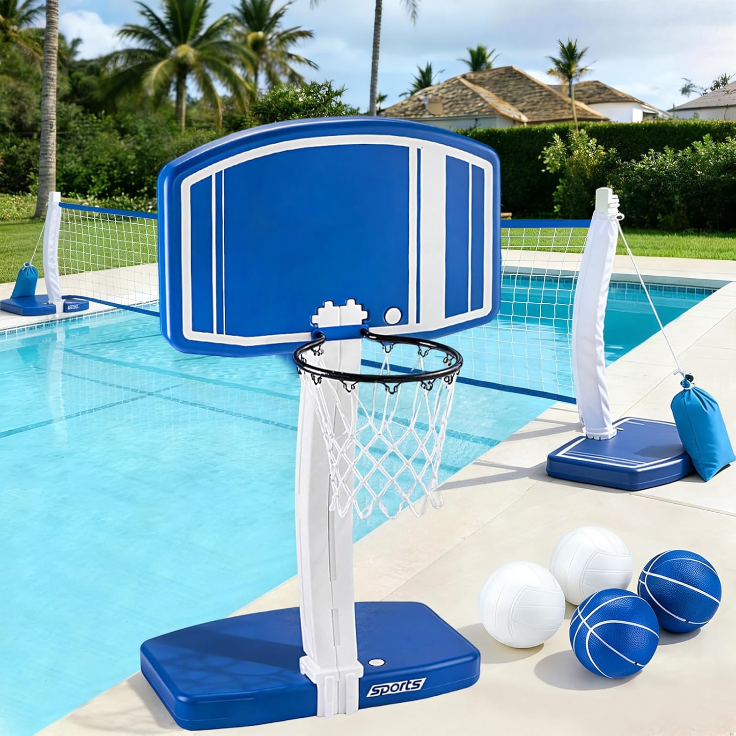 Kids Outdoor Volleyball - Panier de basket-ball et filet de