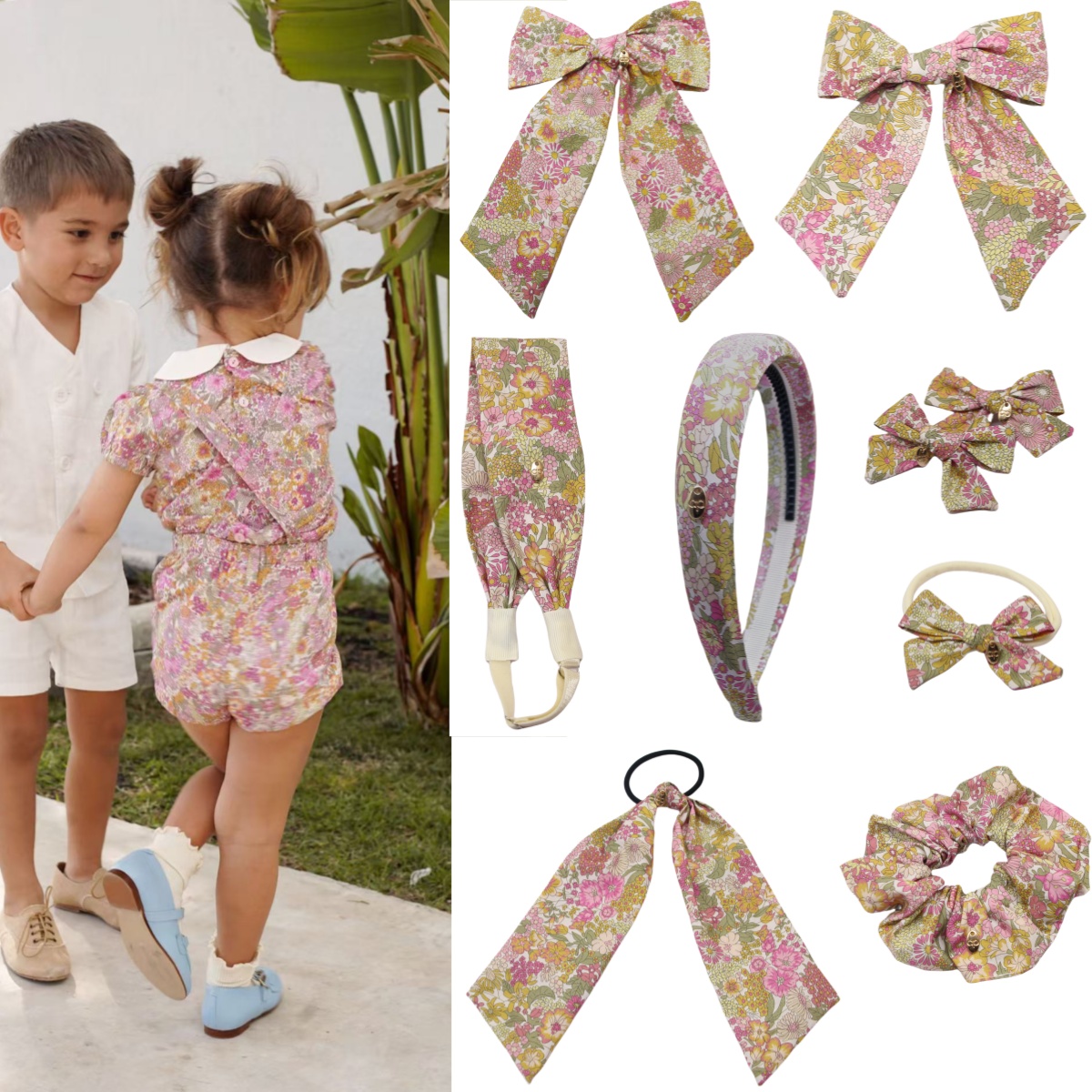 Kids Outdoor Decor - Épingles à cheveux en coton imprimé
