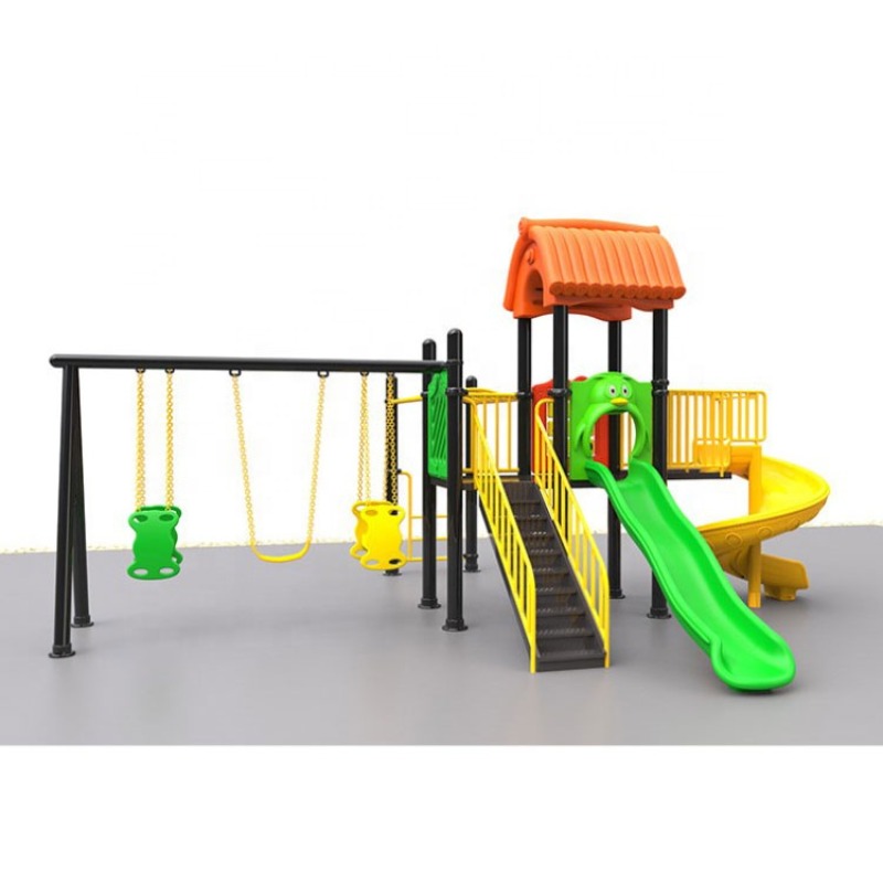 Kids Outdoor Swing And Slide - Ensemble de balançoire et toboggan pour