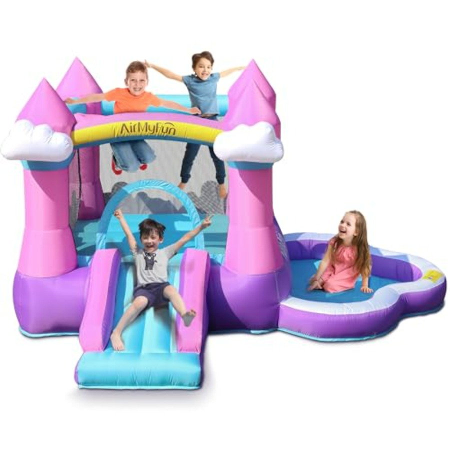 Kids Outdoor Water Slide - Structure gonflable rose pour enfants de