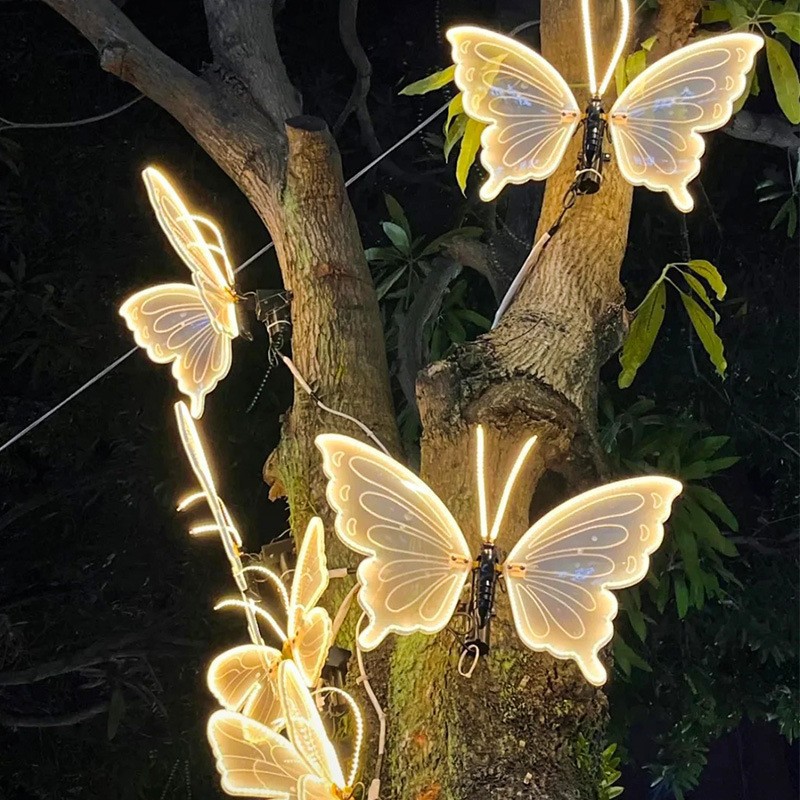 Kids Outdoor Movie Night - Lampes LED Papillon Réalistes Génériques Étanche