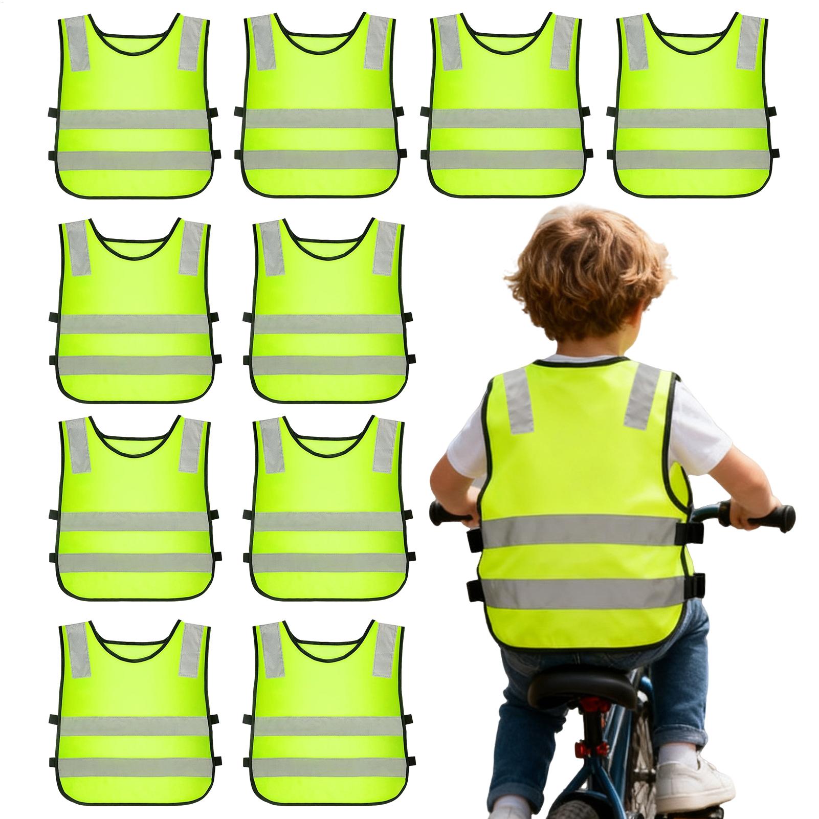 Kids Outdoor Vest - Gilet réfléchissant pour enfants, 10 pièces,