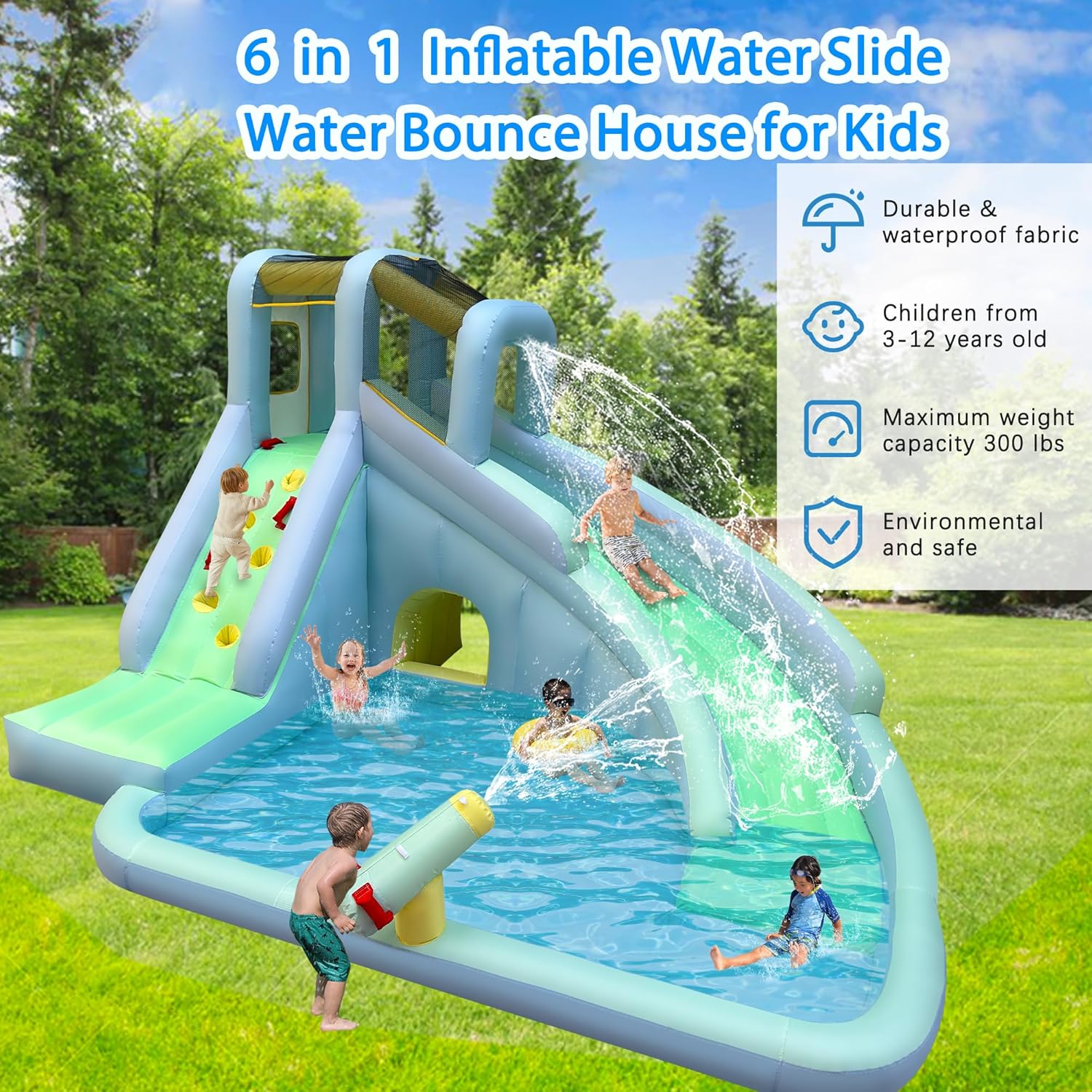 Parc aquatique gonflable 6-en- - Kids Outdoor Water Slide avis et prix