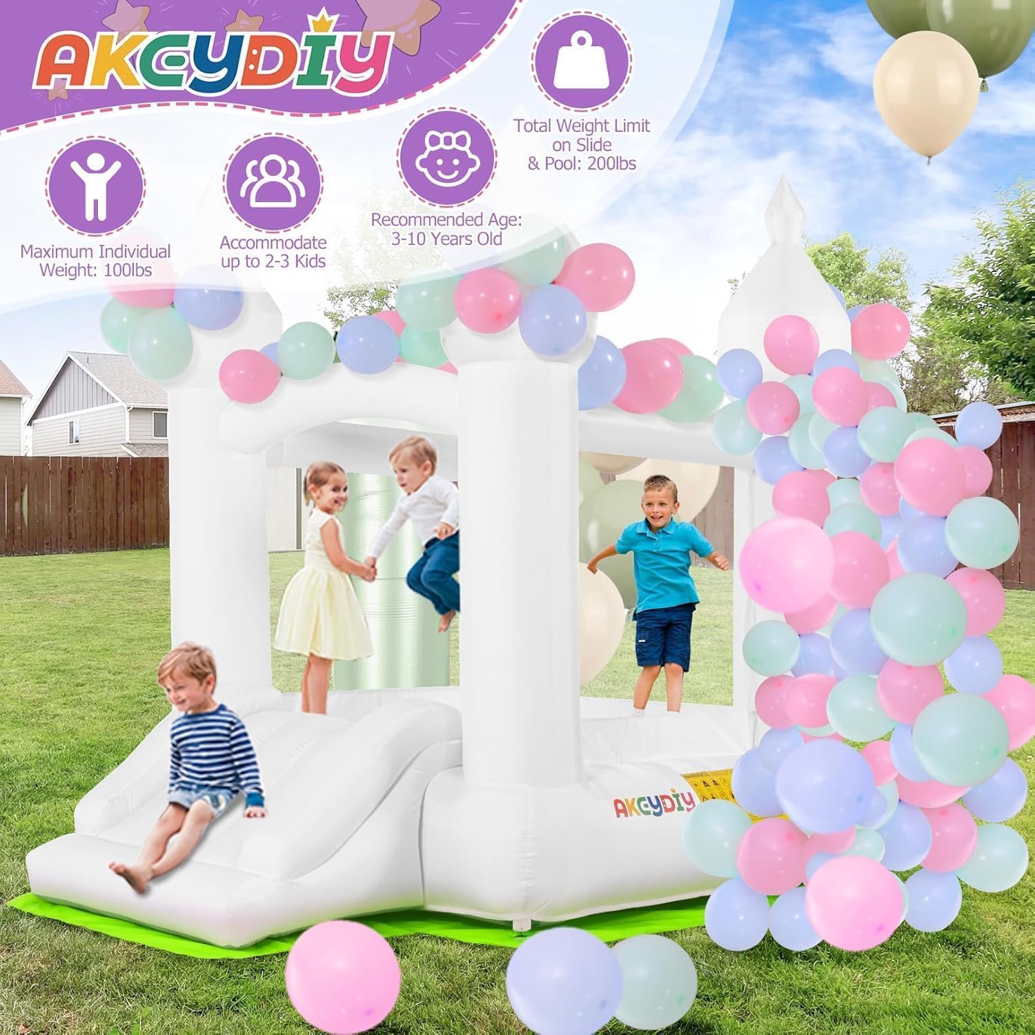 Château gonflable blanc pour e - Kids Outdoor Slide avis et prix