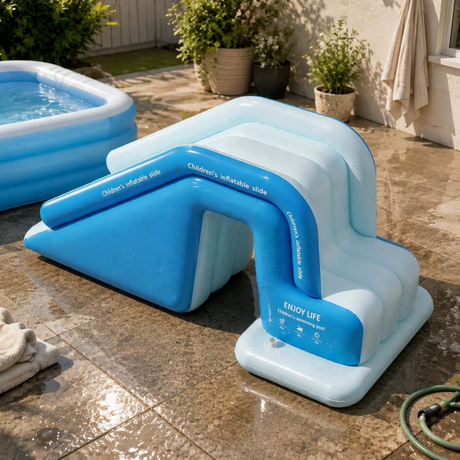 Toboggan gonflable pliable pou - Kids Outdoor Water Slide avis et prix
