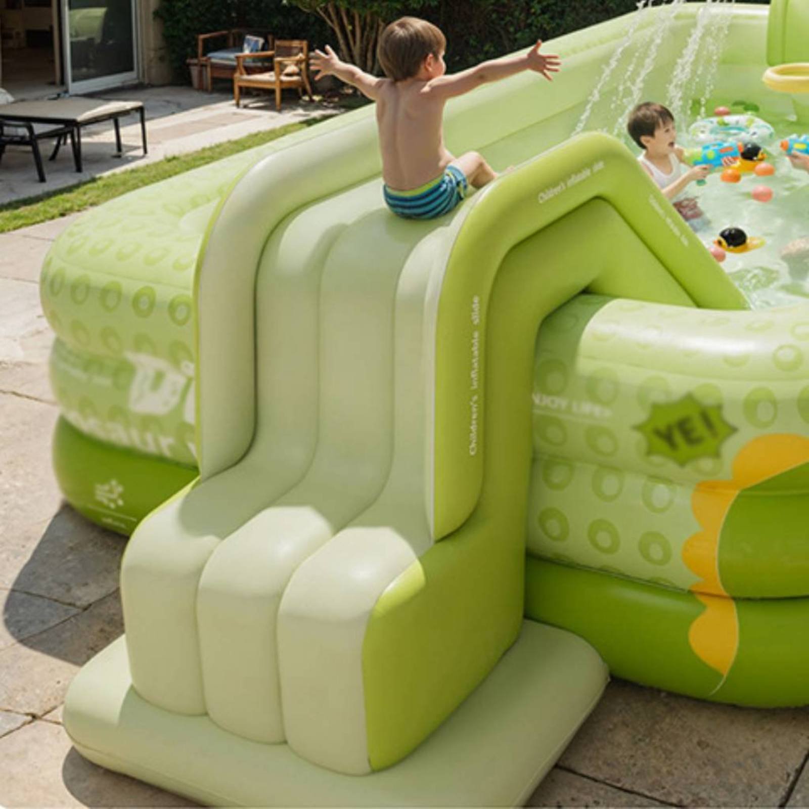 Toboggan gonflable pliable pou - Kids Outdoor Water Slide avis et prix