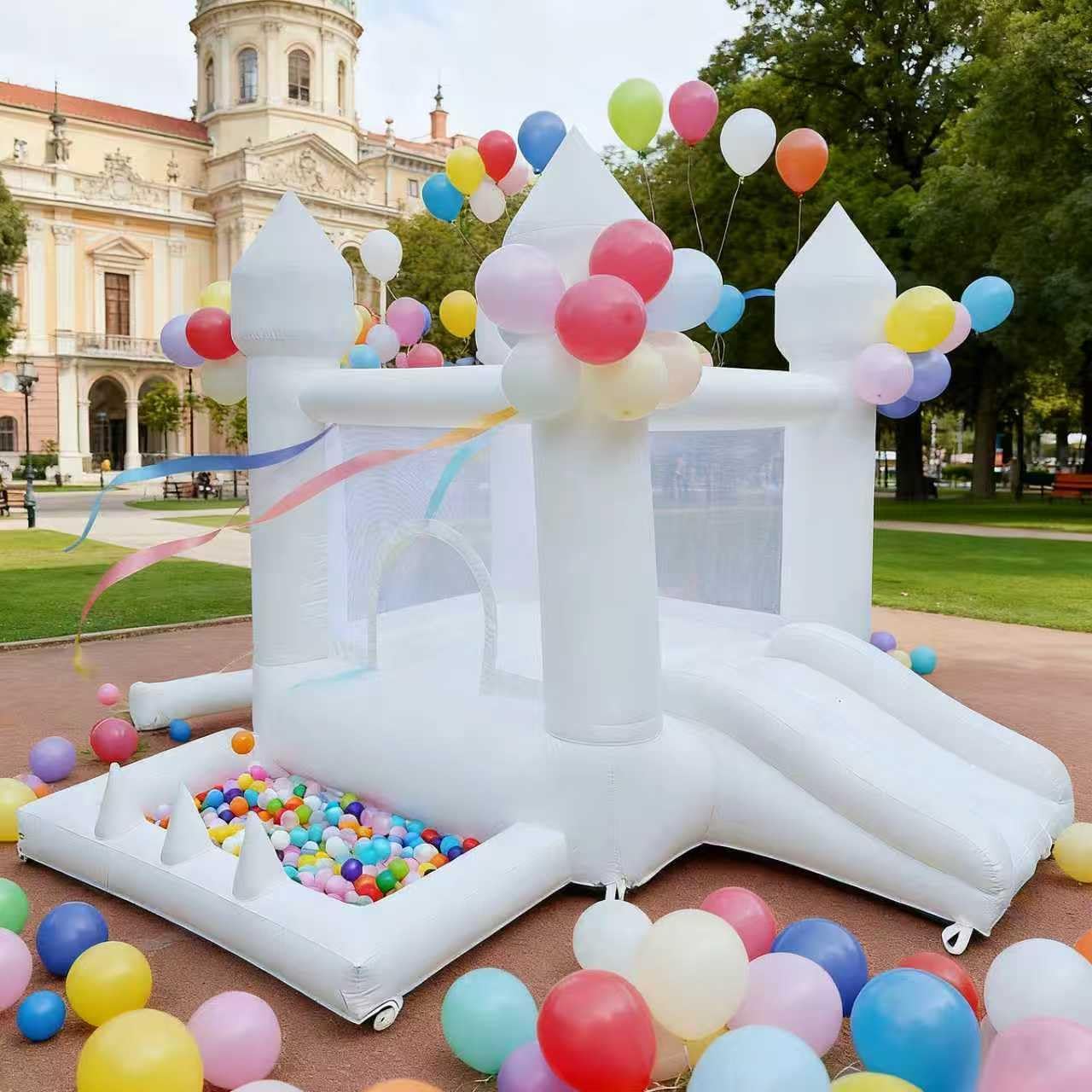 Château gonflable blanc, châte - Kids Outdoor Slide avis et prix