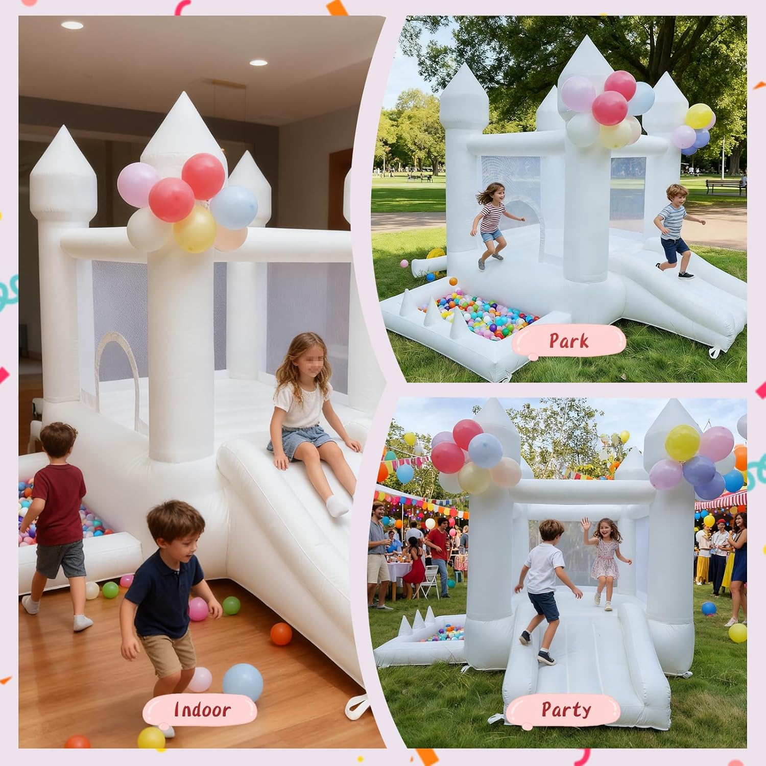 Château gonflable blanc, châte - Kids Outdoor Slide avis et prix