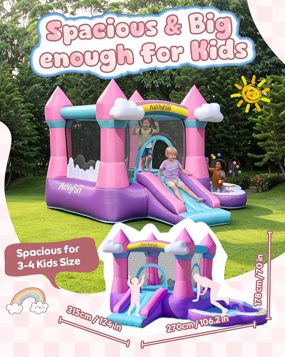 Château gonflable rose pour en - Kids Outdoor Water Slide avis et prix