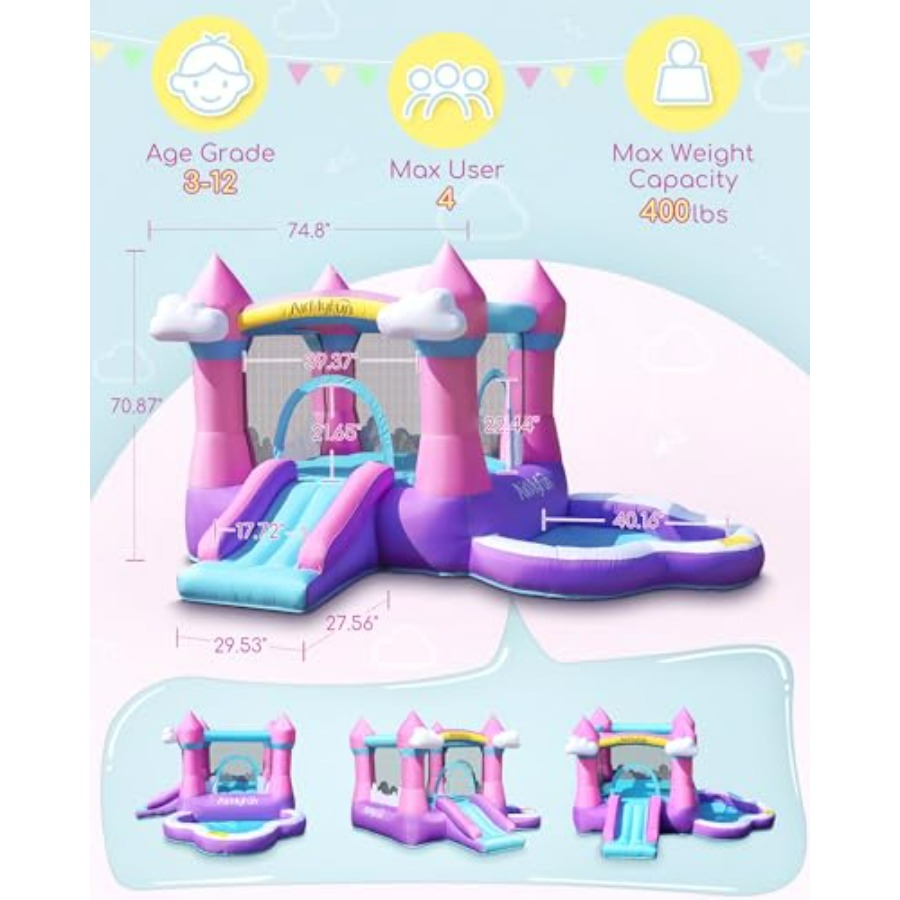 Structure gonflable rose pour  - Kids Outdoor Water Slide avis et prix