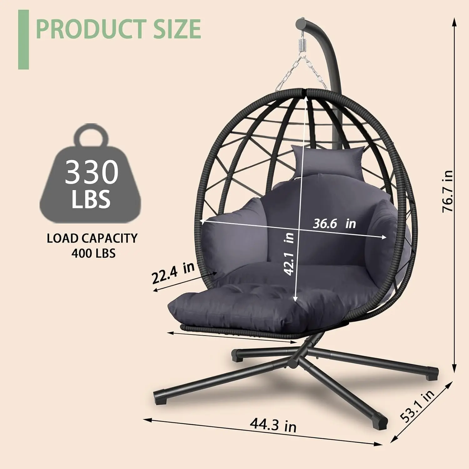 Fauteuil suspendu en forme d'œ - Kids Outdoor Egg Chair avis et prix