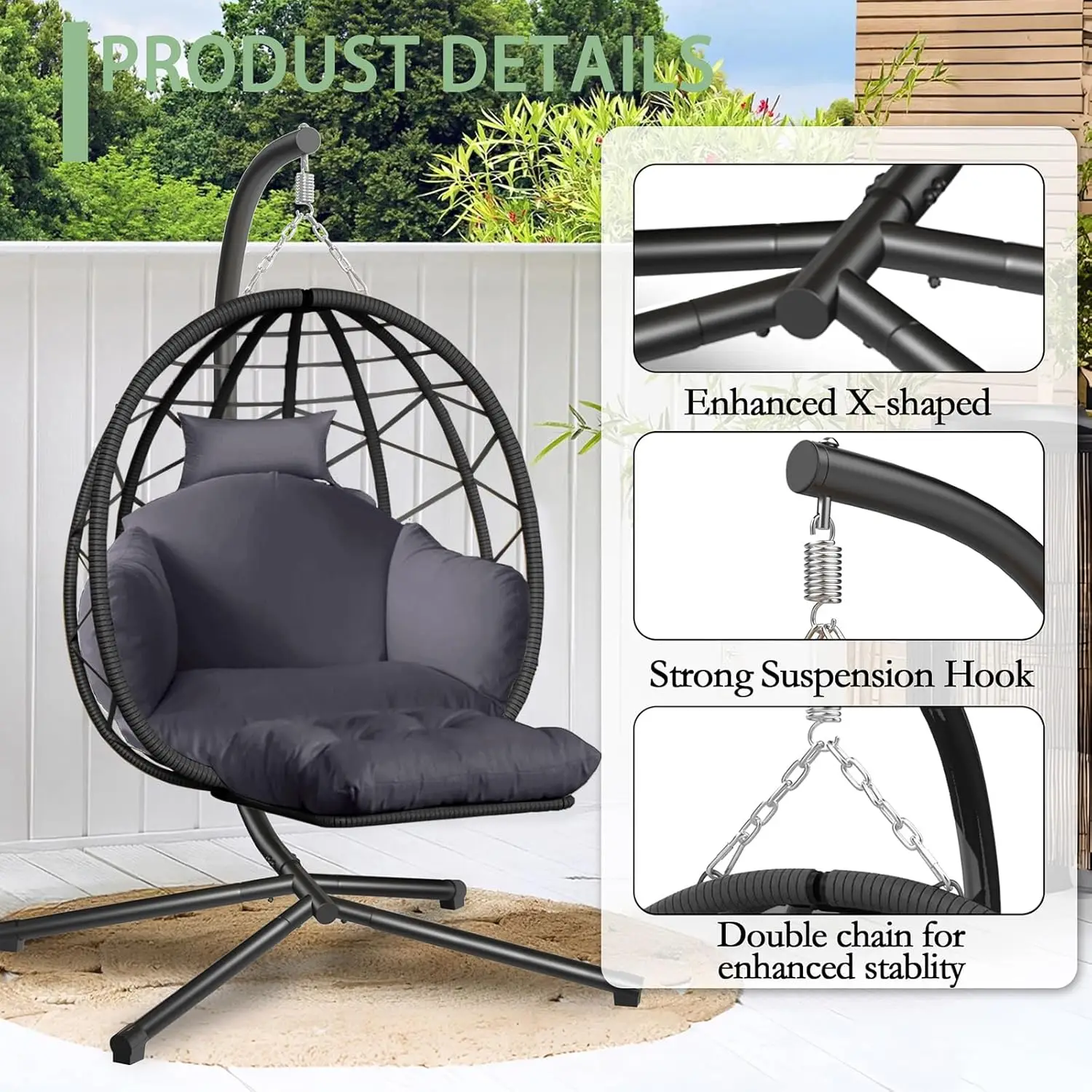 Fauteuil suspendu en forme d'œ - Kids Outdoor Egg Chair avis et prix