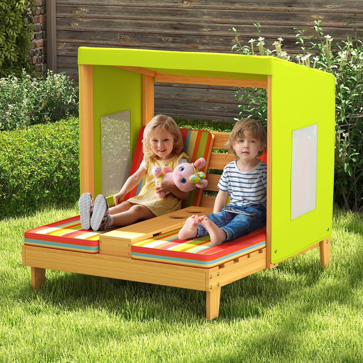 Chaise longue double en bois p - Kids Outdoor Lounge Furniture avis et prix